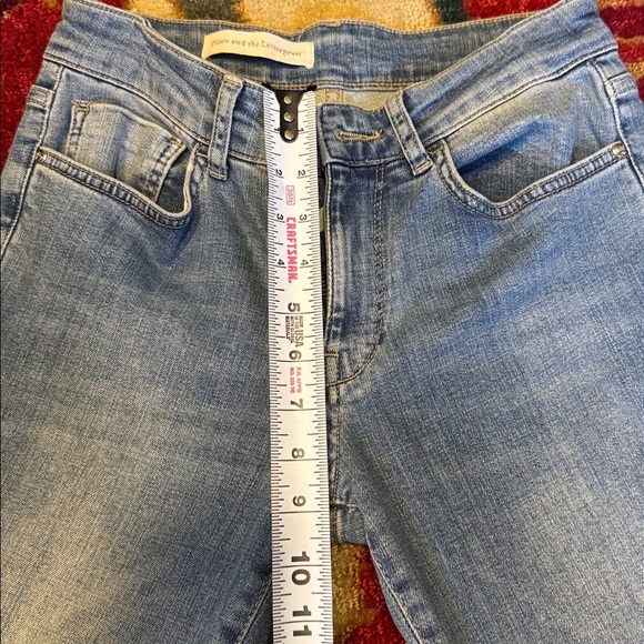 Anthro Pilcro Hyphen Raw Hem Mid Rise Pearl Jeans - Picture 8 of 13